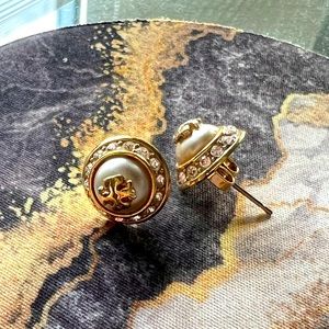 Worn Tory Burch pearl/diamond earrings